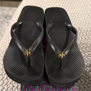 Tory Burch Black Platform Flip Flops